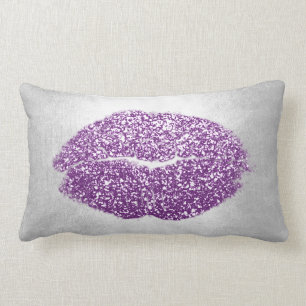 Coussin Rectangle Ciel pourpre violet gris de baiser de maquillage