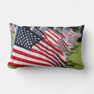 Coussin Rectangle Cimetière militaire historique avec des drapeaux