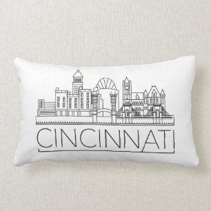 Coussin Rectangle Cincinnati, Ohio Skyline