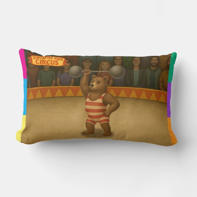Coussin Rectangle Circus strong-bear (Recto)