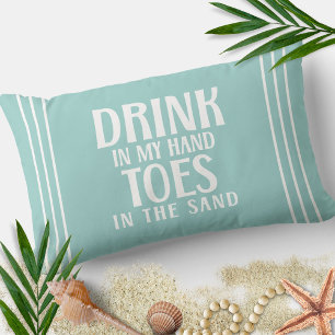 Coussin Rectangle Citation Boire Dans Ma Main Pieds Dans le Sable de