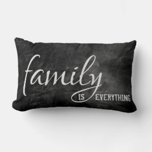 Coussin Rectangle Citation de famille sur arrière - plan en cuir noi