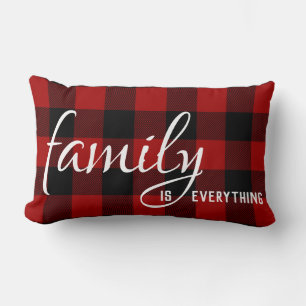 Coussin Rectangle Citation de famille sur le buffle plaid