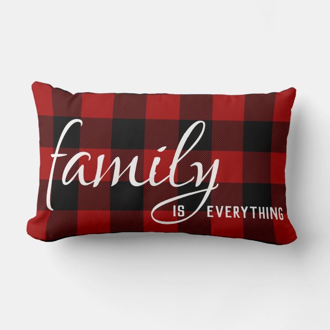 Coussin Rectangle Citation de famille sur le buffle plaid (Recto)