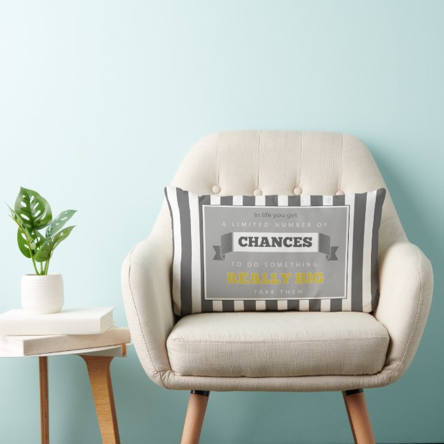 Coussin Rectangle Citation d'inspiration moderne Vintage gris et jau (Chaise)