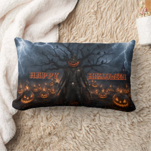 Coussin Rectangle Citrouille de Halloween effrayante Cowboy Shérif F