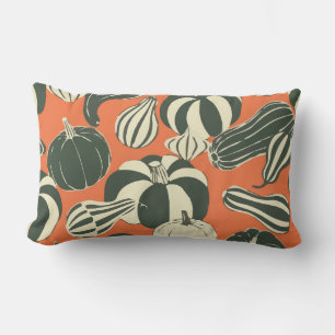 Coussin Rectangle Citrouille en terre cuite à motif de courge d'auto