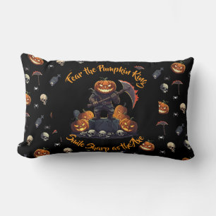 Coussin Rectangle 🖤 Citrouille noir King Jouer l'oreiller 🎃