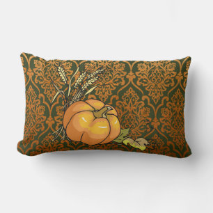 Coussin Rectangle Citrouille Patch Orange & Green Design Lumbar Cous