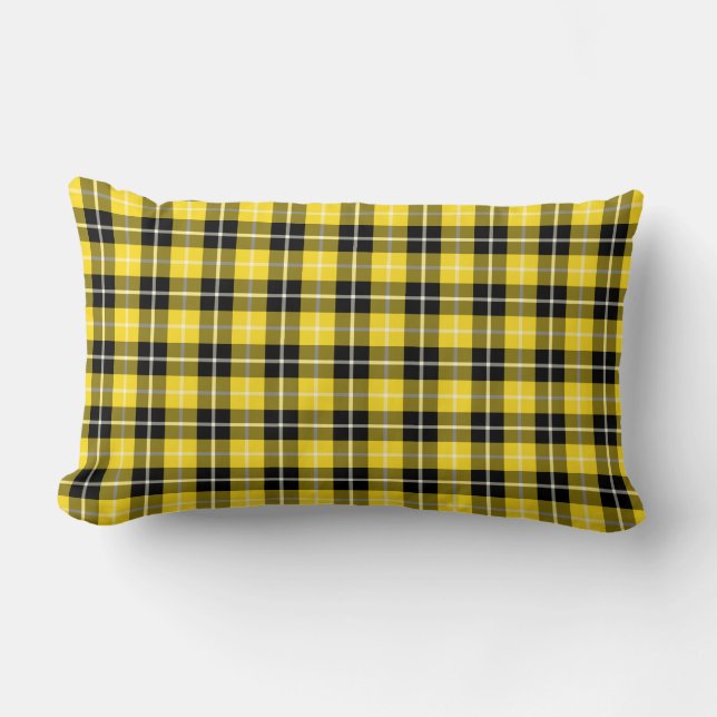 Coussin Rectangle Clan de barclay jaune et noir écossais Plaid (Recto)