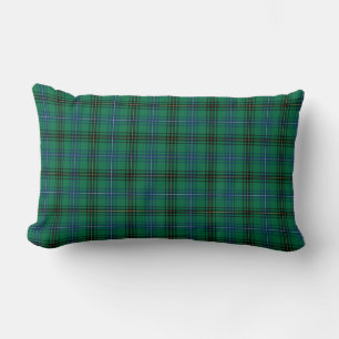 Coussin Rectangle Clan tartan vert clair et bleu de Henderson