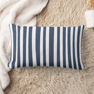Coussin Rectangle Classic Navy Blue Stripes | Timeless Nautical