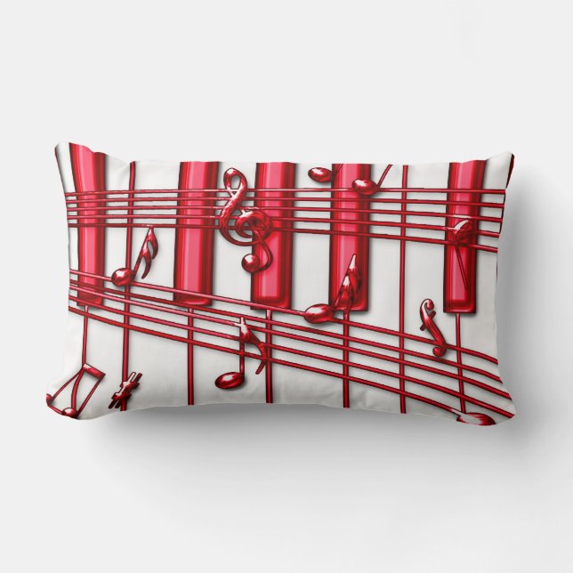 COUSSIN RECTANGLE CLAVIER DE PIANO ROUGE (Recto)