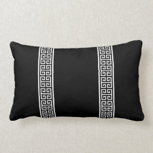 Coussin Rectangle Clé grecque noir et blanc