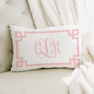 Coussin Rectangle CLM Clé rose grecque Clé Monogramme
