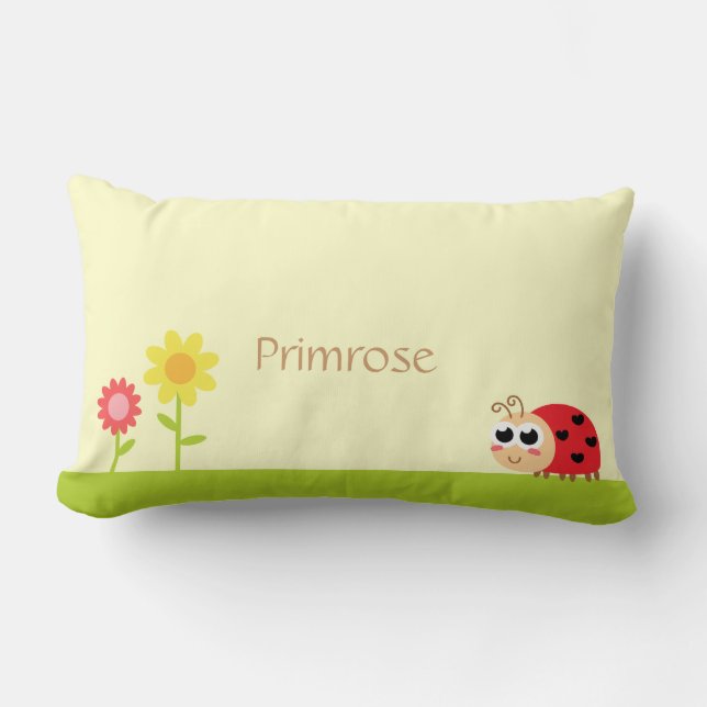 Coussin Rectangle Coccinelle mignonne de bébé avec des taches de (Recto)