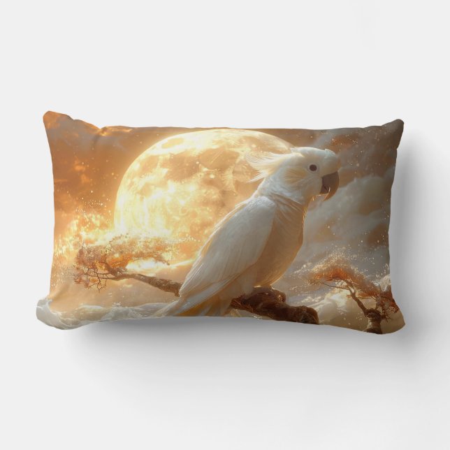 Coussin Rectangle Cockatoo Parrot Imaginaire Dreamscape (Recto)