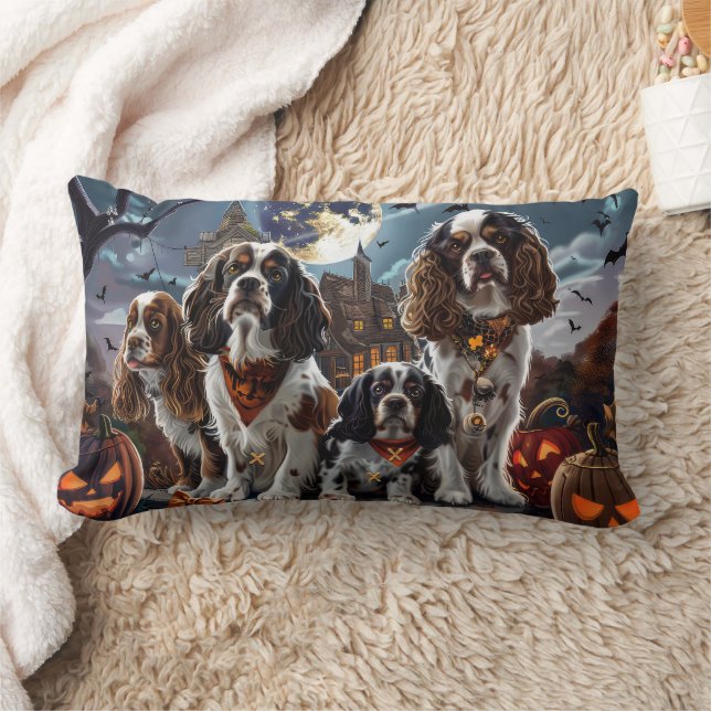 Coussin Rectangle Cocker Spaniel Halloween Épouvantable (Couverture)