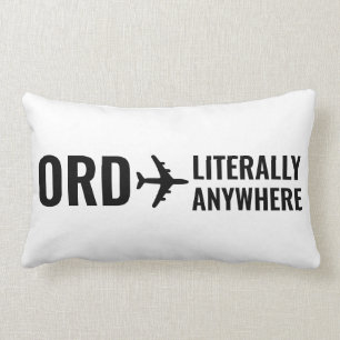 Coussin Rectangle Code de l'aéroport Voyage Vacances Lover Black Wh