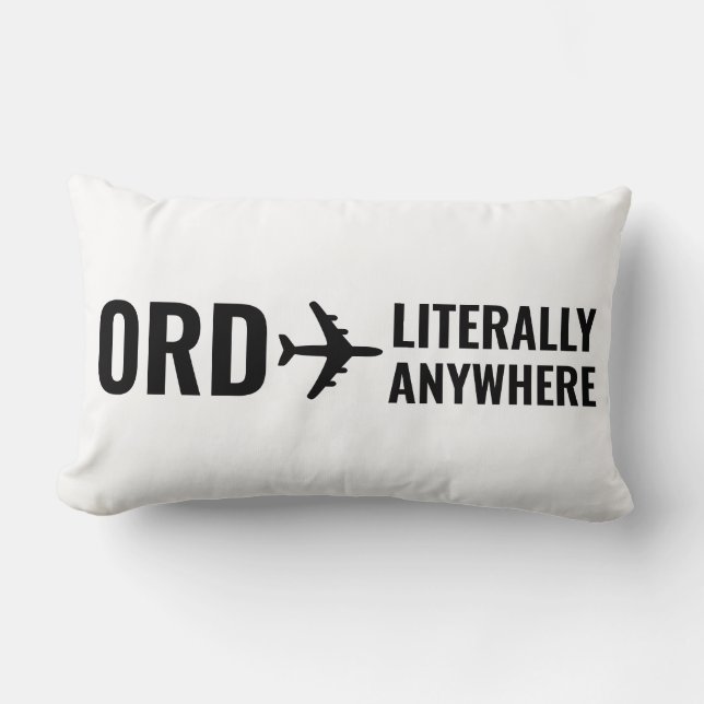 Coussin Rectangle Code de l'aéroport Voyage Vacances Lover Black Whi (Recto)