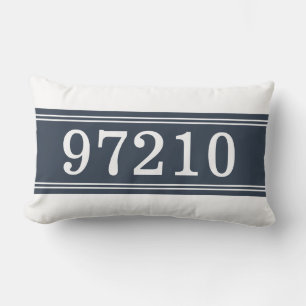 Coussin Rectangle Code postal Bleu Blanc Nouveau Domicile Réchauffem