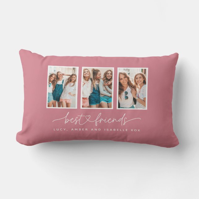 Coussin Rectangle Coeur de script mignon moderne multi photo meilleu (Recto)