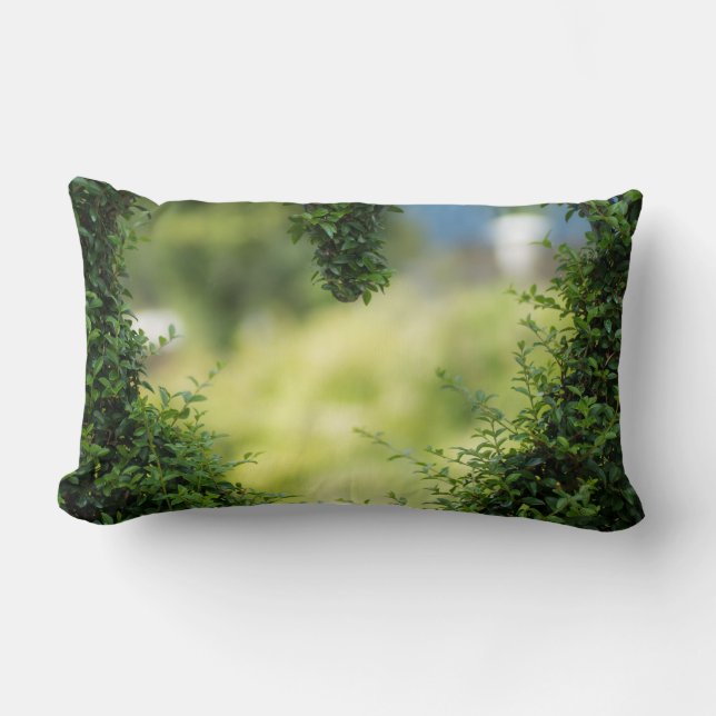 Coussin Rectangle Coeur Topiaire Vert (Recto)