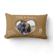 Cœurs de photo d'anniversaire de mariage en bronze