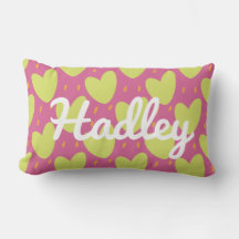 Coeurs joueurs vibreux, rose et vert Nom