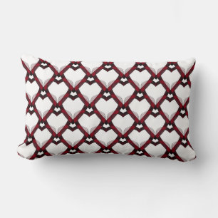 Coussin Rectangle Coeurs noirs rouges
