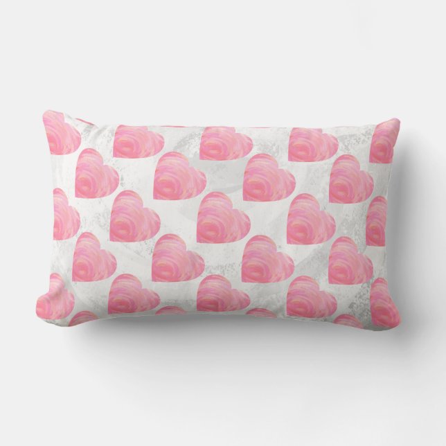Coussin Rectangle Coeurs roses (Recto)