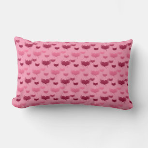 Coussin Rectangle Cœurs roses et rouges avec motif d'ailes