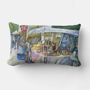 Coussin Rectangle Coin de Flying Pig Farm et Wine a Bit.