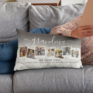 Coussin Rectangle Collage de photos de grand-mère élégant personnali