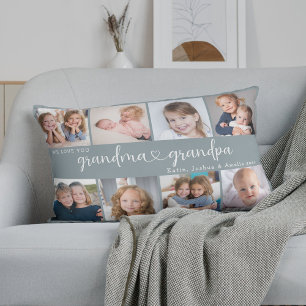 Coussin Rectangle Collage de photos de grands-parents modernes Cœur