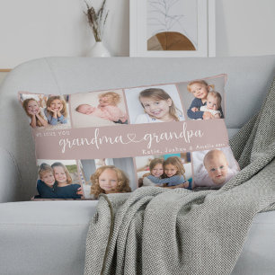 Coussin Rectangle Collage de photos de grands-parents modernes Cœur