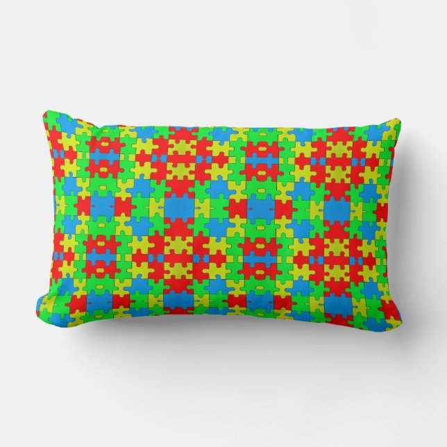 Coussin Rectangle Collage de puzzle (Recto)