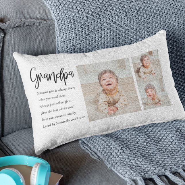 Coussin Rectangle Collage moderne Meilleur grand-père Jamais beauté  (Créateur téléchargé)