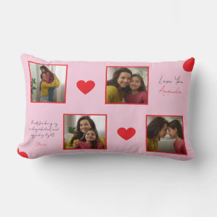 Coussin Rectangle Collage photo moderne de Red Hearts