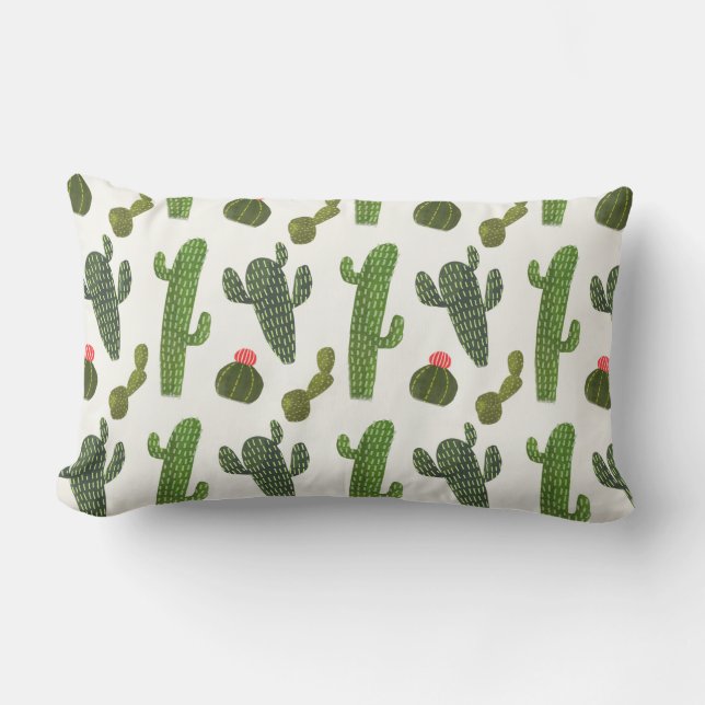 Coussin Rectangle Collection Llamarama | Cactus mignons (Recto)