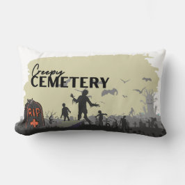 Coussin Rectangle Collection Timbre Halloween "Cimetière Déplaisant"
