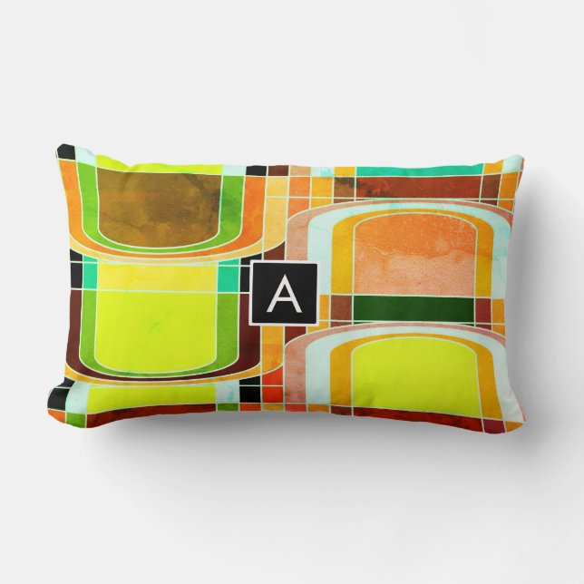 Coussin Rectangle Coloré Funky Retro Inspiré (Recto)