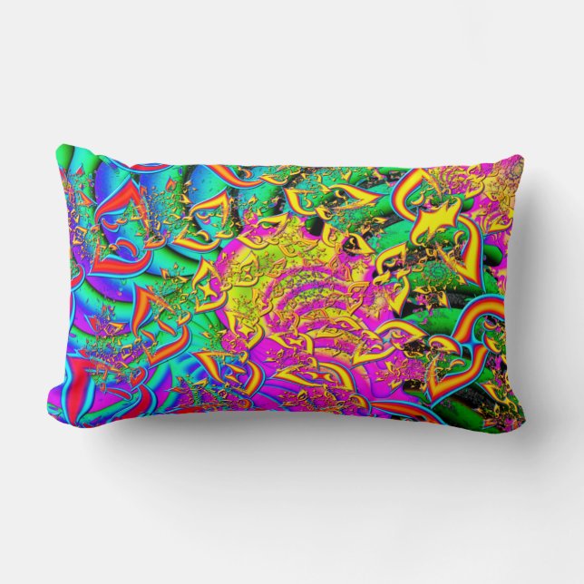 Coussin Rectangle Comme Candy Vibrant Psychédélique Fractale (Recto)