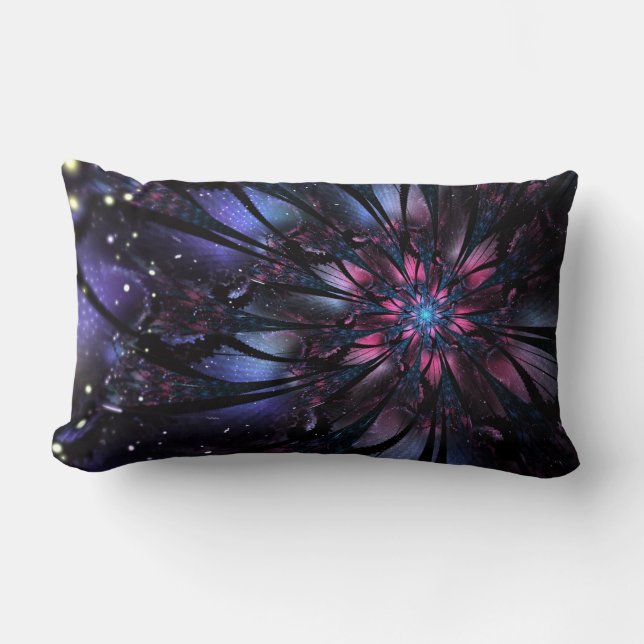 Coussin Rectangle Conception Abstraite des fleurs fractales. (Recto)