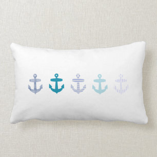 Coussin Rectangle Conception bleue nautique d'Ancres