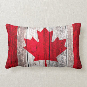 Coussin Rectangle Conception canadienne rustique d'érable rouge de