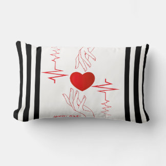 Coussin Rectangle Conception de battement de cœur "Vous êtes à moi"