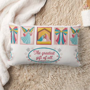 Coussin Rectangle Conception de broderie machine de Noël – Ange,