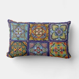 Coussin Rectangle conception de carreaux bleus espagnols