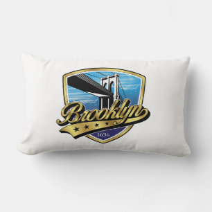 Coussin Rectangle Conception de logo Brooklyn Elegant Gold Swoosh